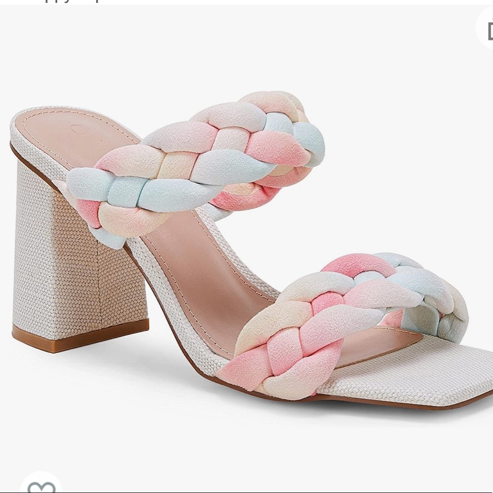 NWT Ombré Braided Heeled Sandals